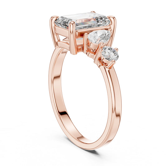 Mixed Shape Lab Grown Diamond Three Stone Ring