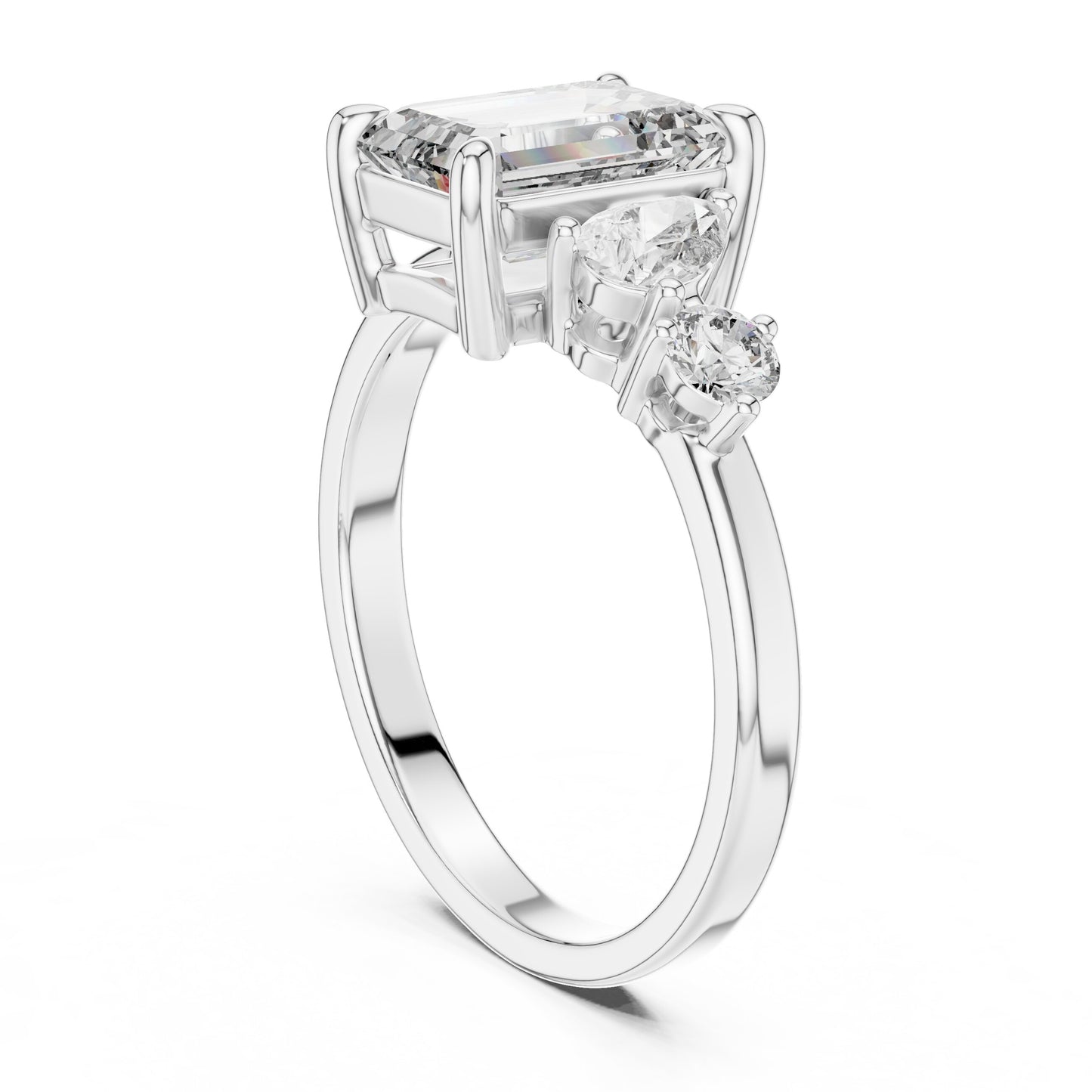 Mixed Shape Lab Grown Diamond Three Stone Ring