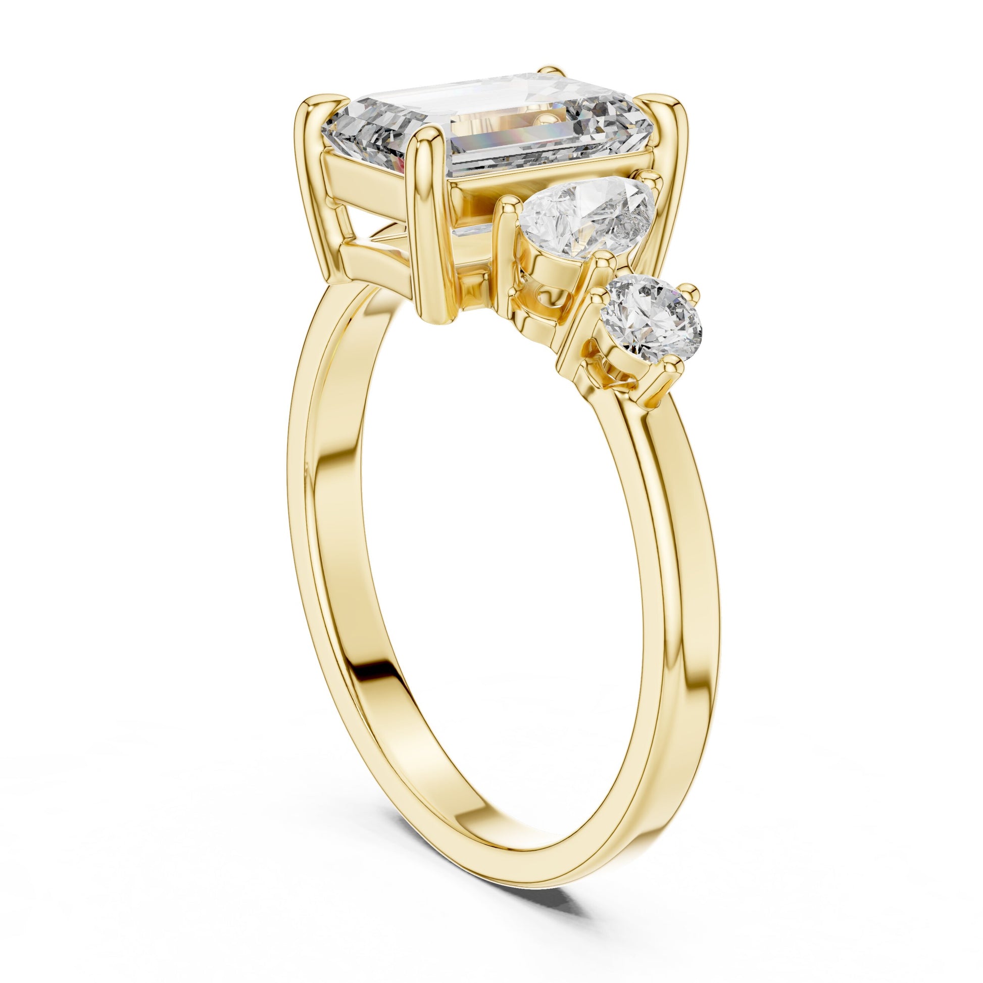 Mixed Shape Lab Grown Diamond Three Stone Ring