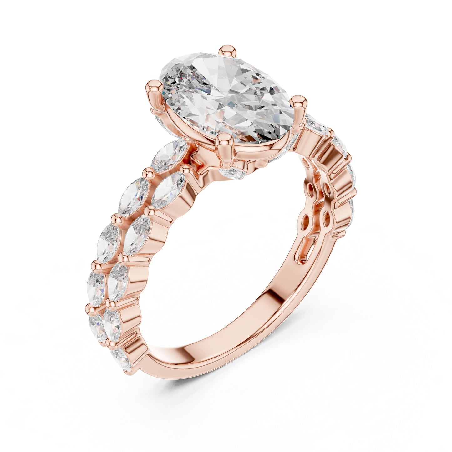 Mixed Shape Lab Grown Diamond Side Stone Ring