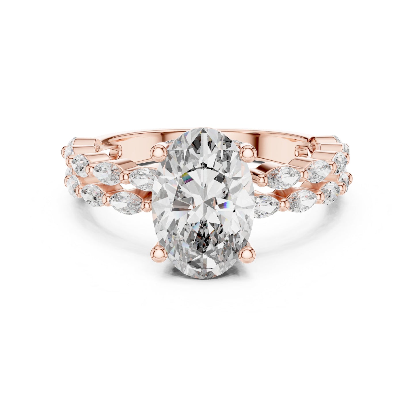 Mixed Shape Lab Grown Diamond Side Stone Ring