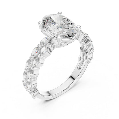 Mixed Shape Lab Grown Diamond Side Stone Ring