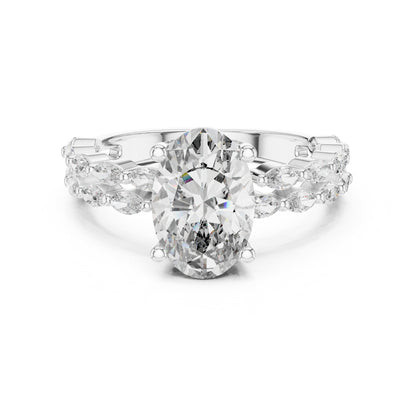 Mixed Shape Lab Grown Diamond Side Stone Ring