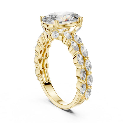Mixed Shape Lab Grown Diamond Side Stone Ring