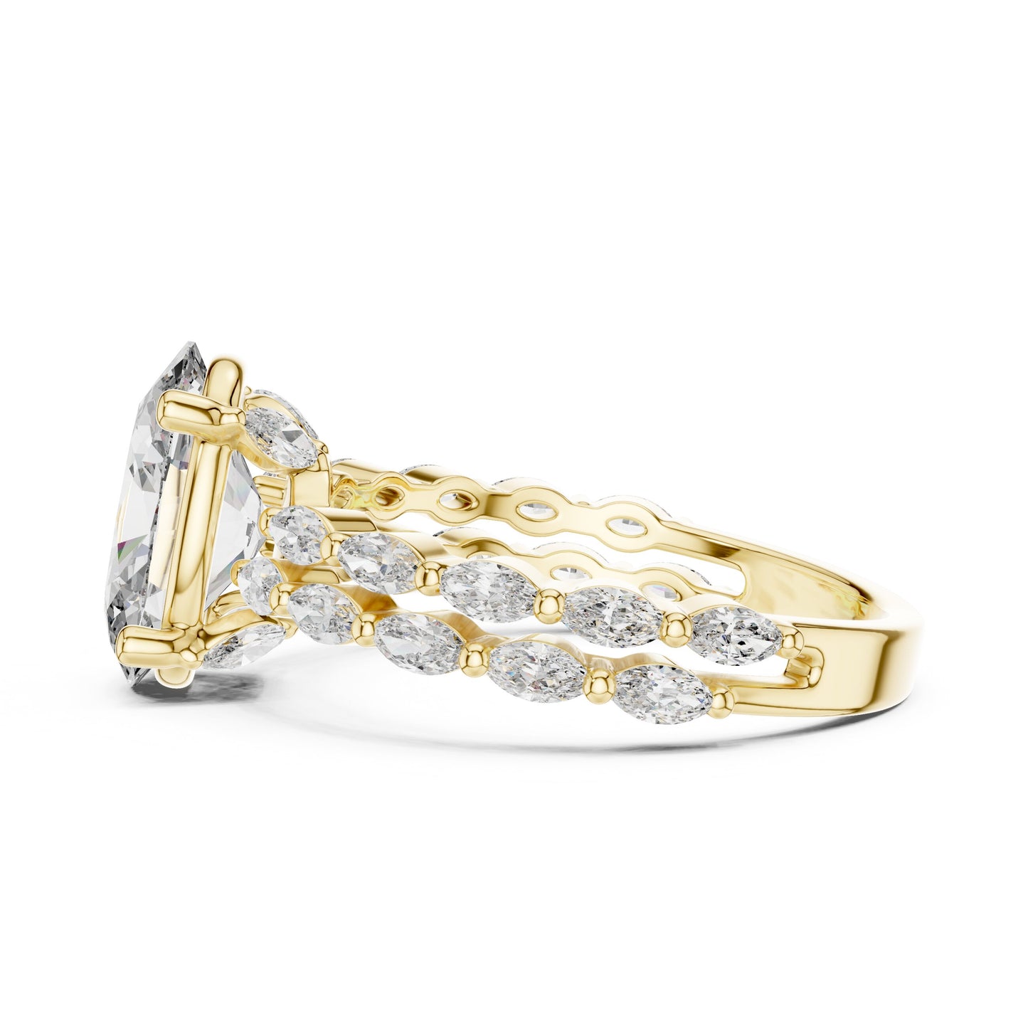 Mixed Shape Lab Grown Diamond Side Stone Ring