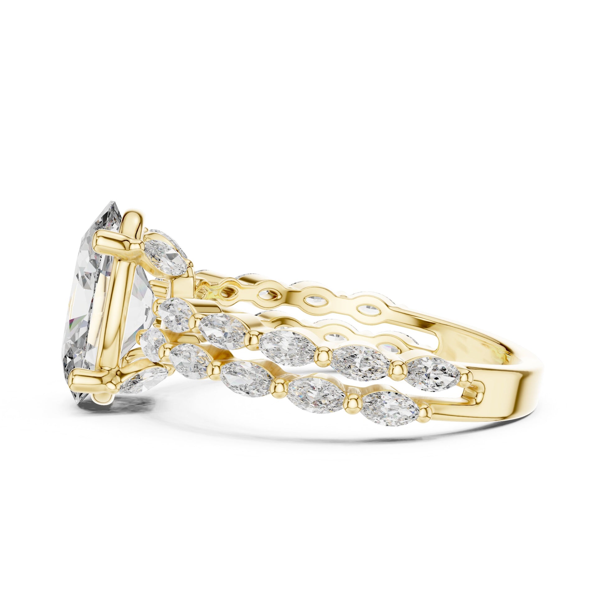 Mixed Shape Lab Grown Diamond Side Stone Ring