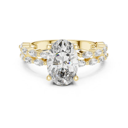 Mixed Shape Lab Grown Diamond Side Stone Ring