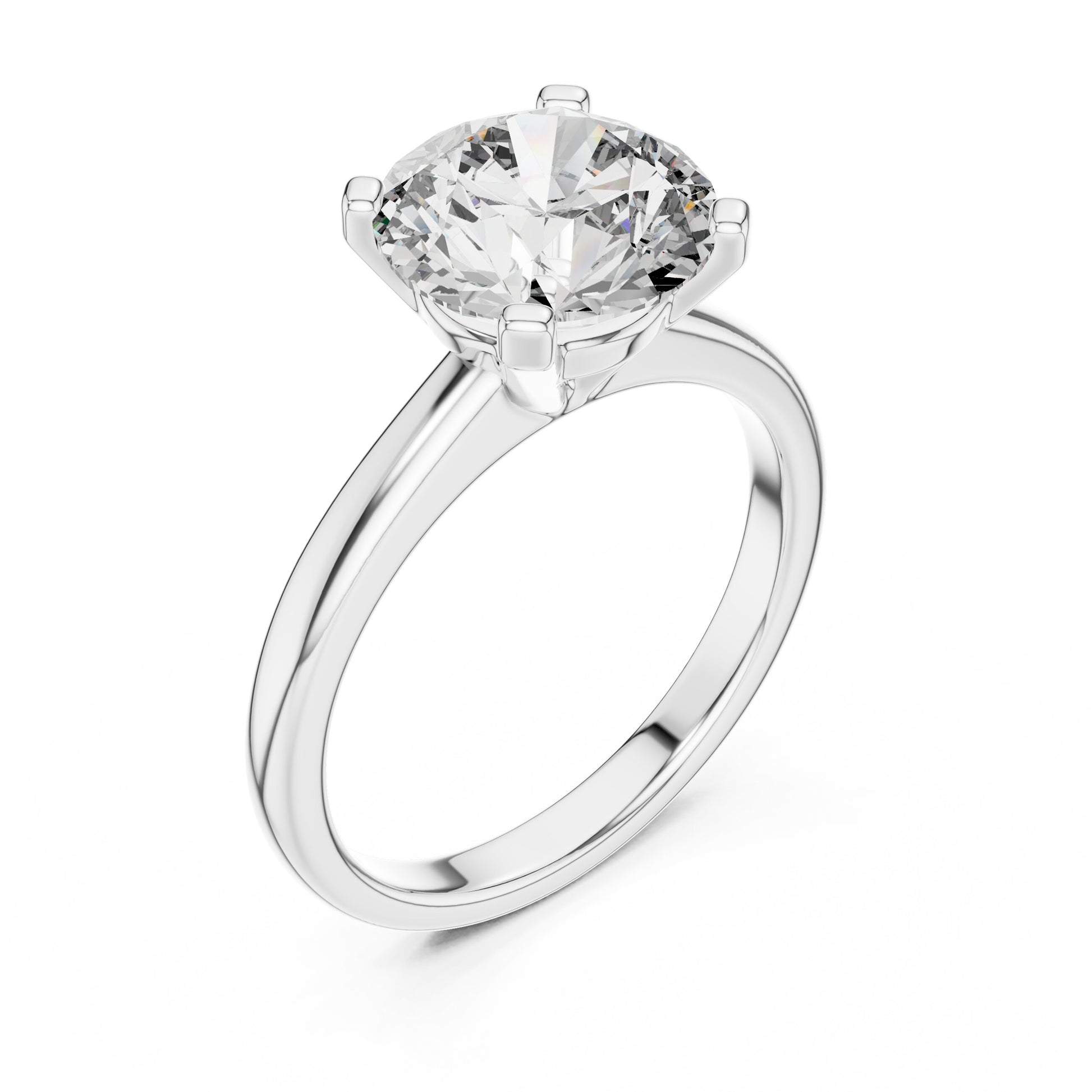 Round Solitaire Lab Grown Diamond Ring