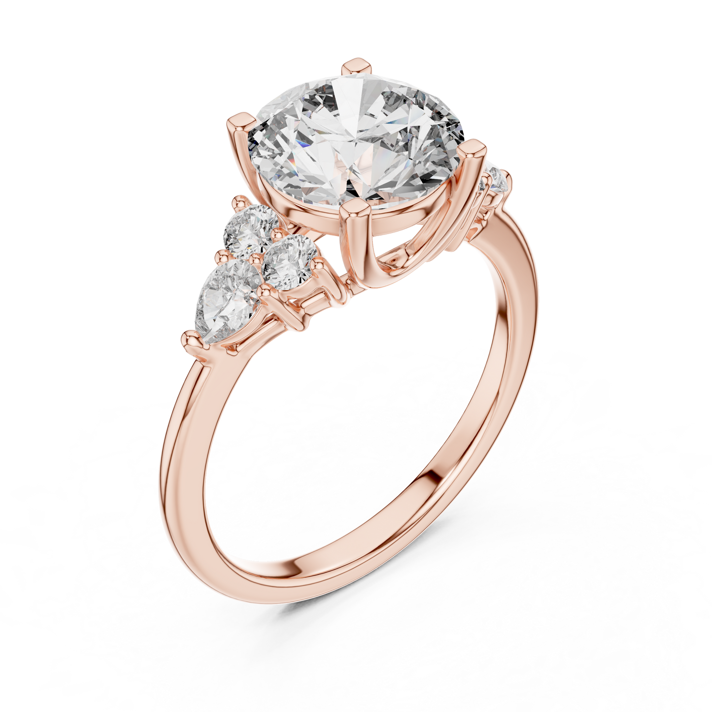 Mixed Shape Lab Grown Diamond Side Stone Ring