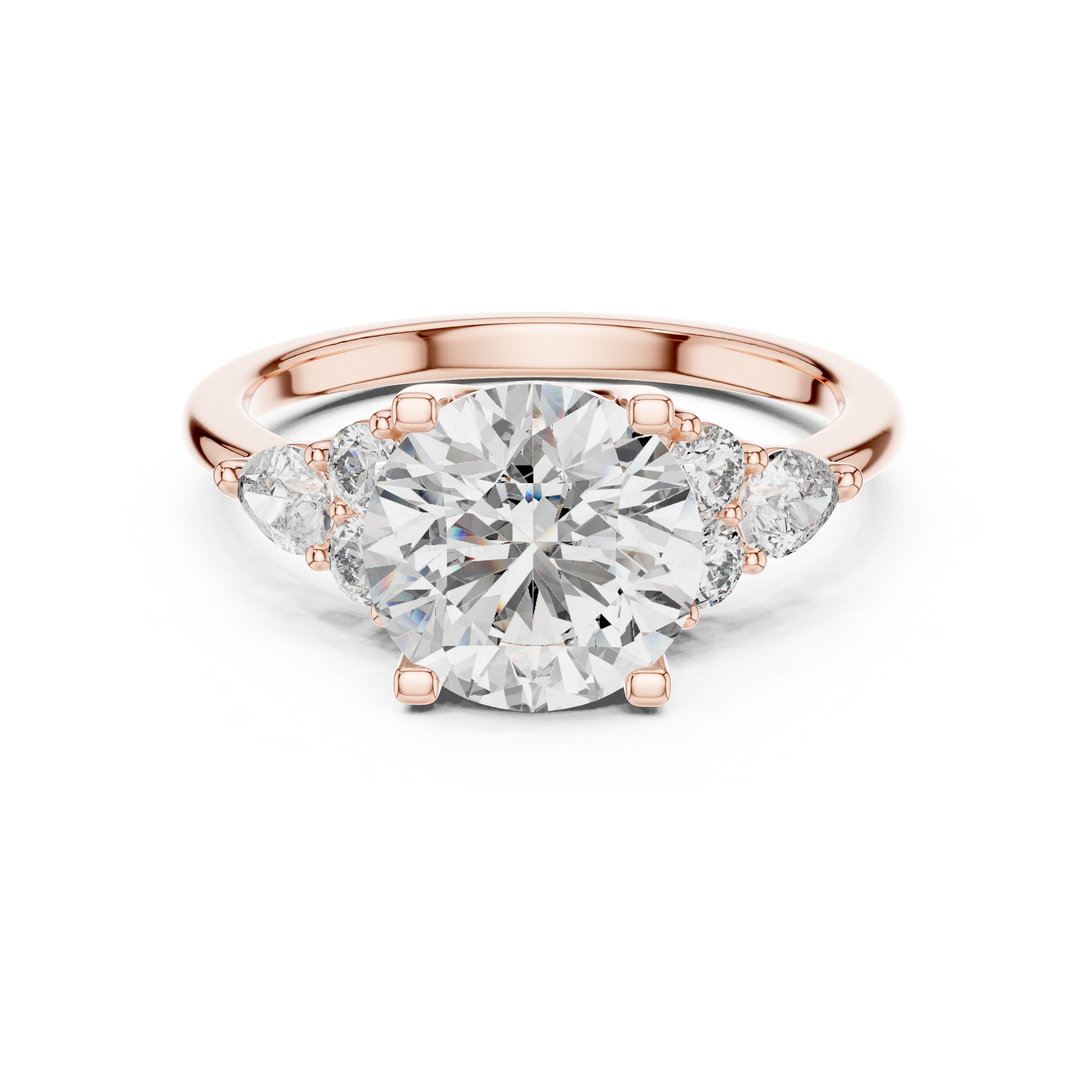 Mixed Shape Lab Grown Diamond Side Stone Ring