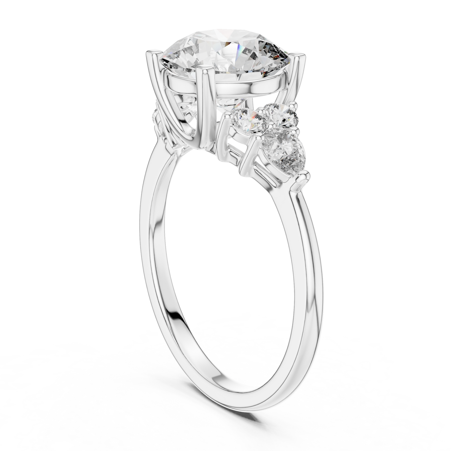 Mixed Shape Lab Grown Diamond Side Stone Ring