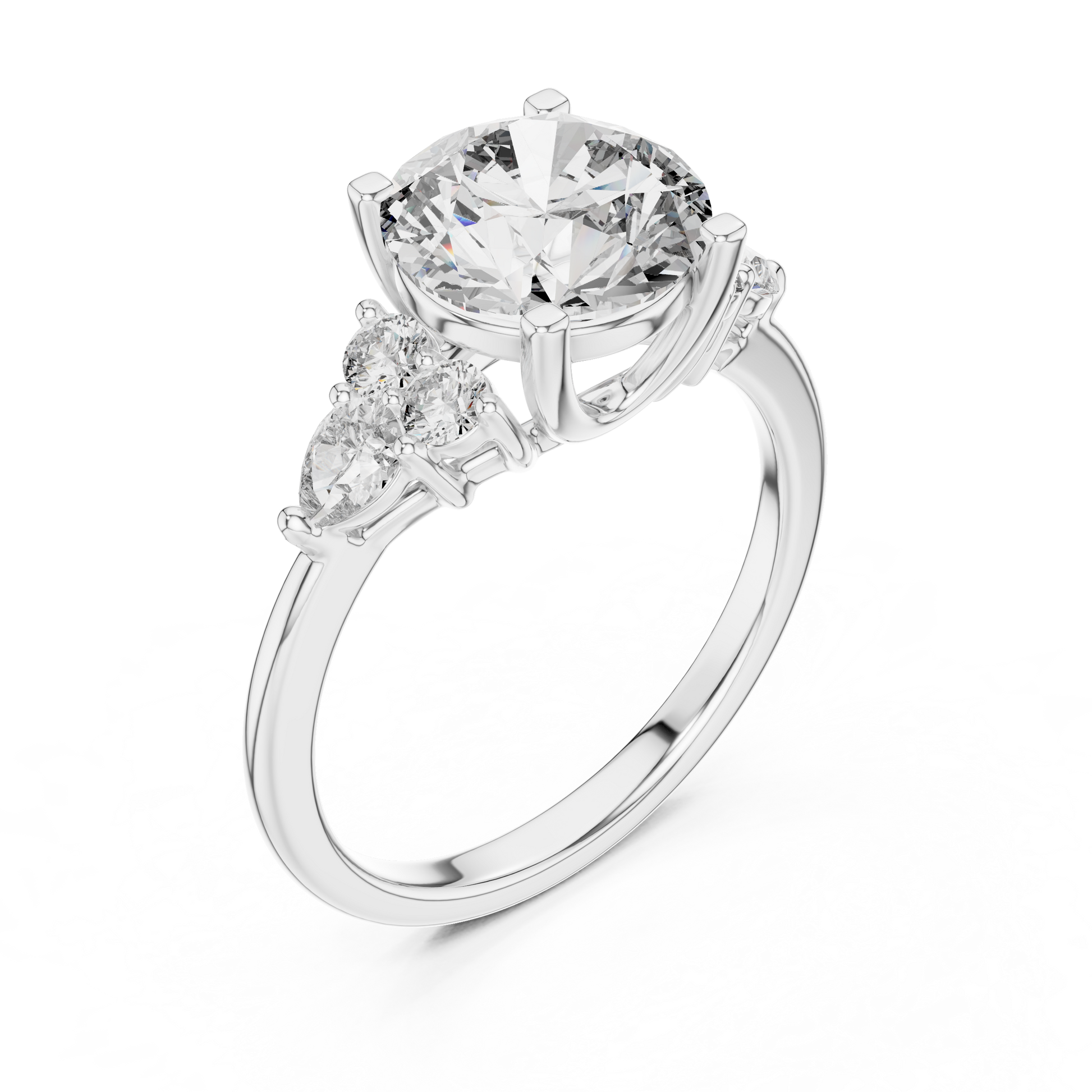 Mixed Shape Lab Grown Diamond Side Stone Ring