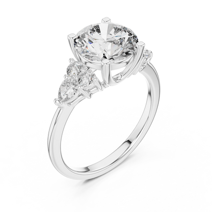 Mixed Shape Lab Grown Diamond Side Stone Ring