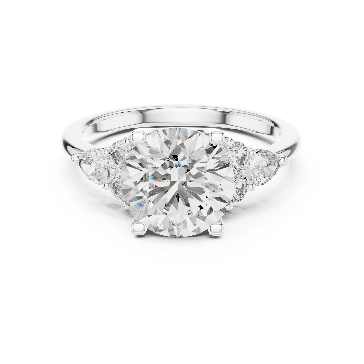Mixed Shape Lab Grown Diamond Side Stone Ring