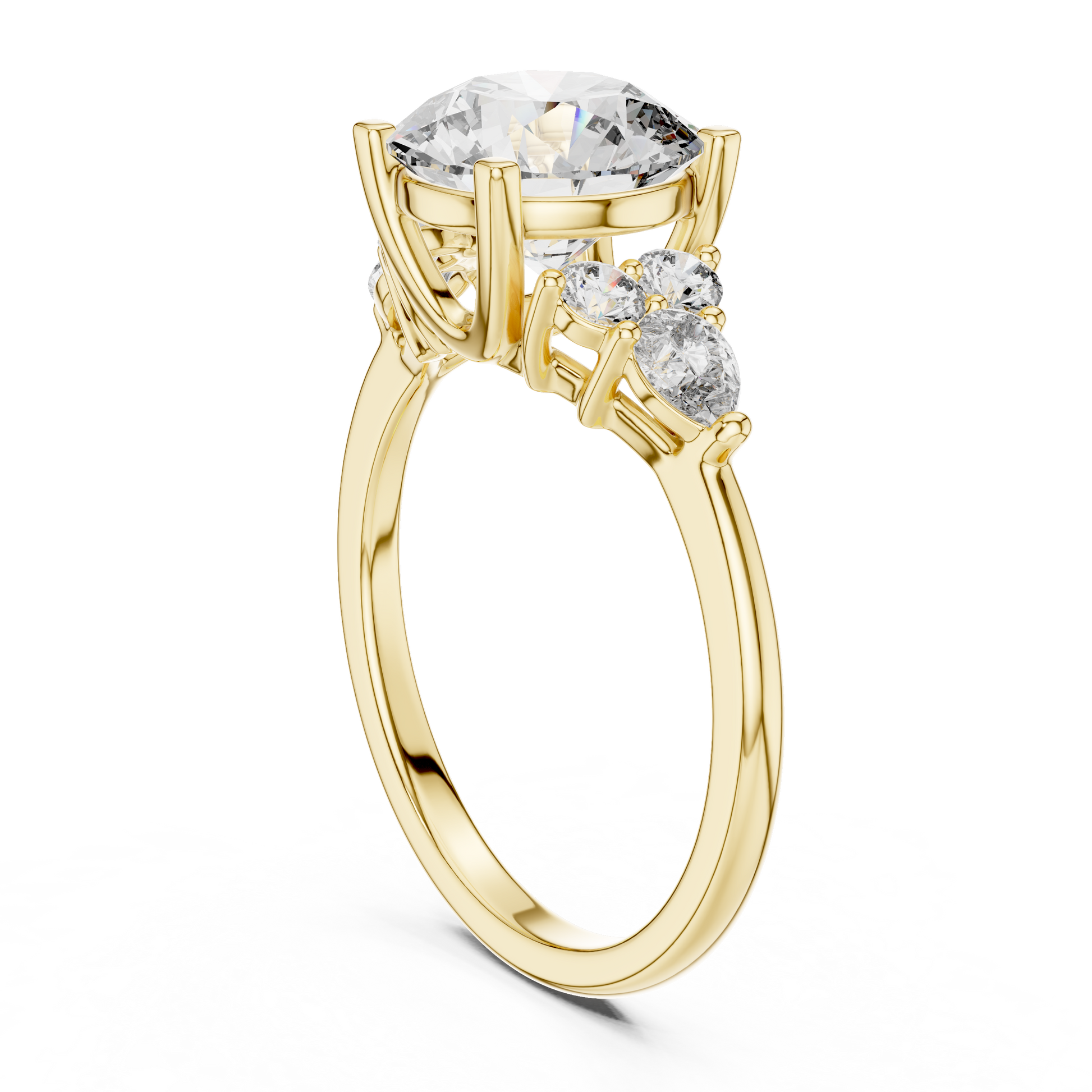 Mixed Shape Lab Grown Diamond Side Stone Ring