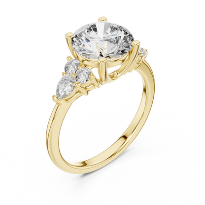 Mixed Shape Lab Grown Diamond Side Stone Ring