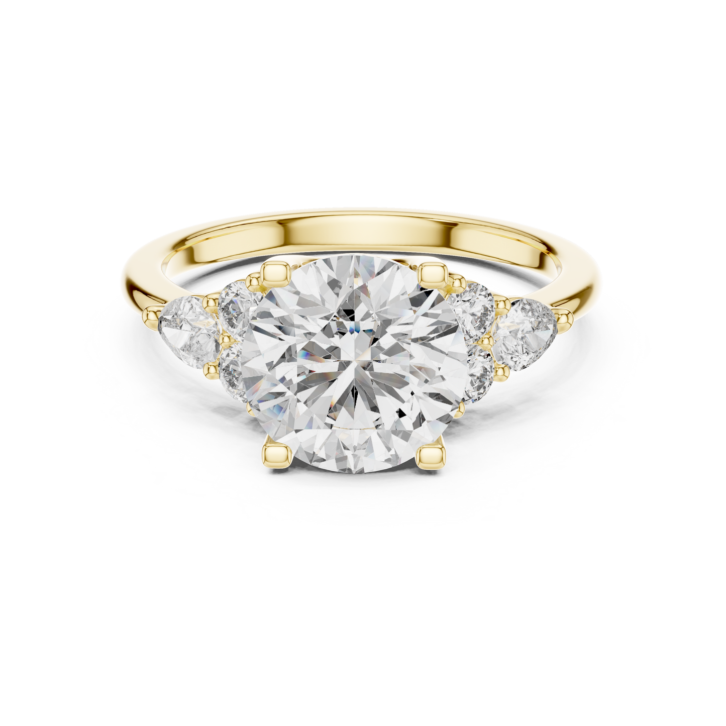 Mixed Shape Lab Grown Diamond Side Stone Ring