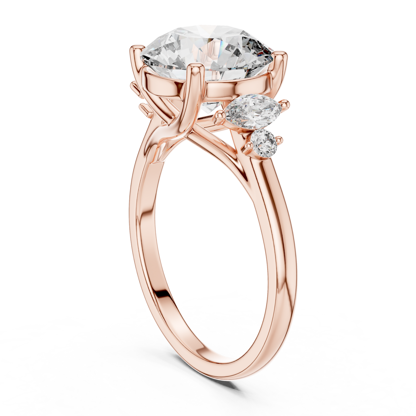Mixed Shape Lab Grown Diamond Side Stone Ring