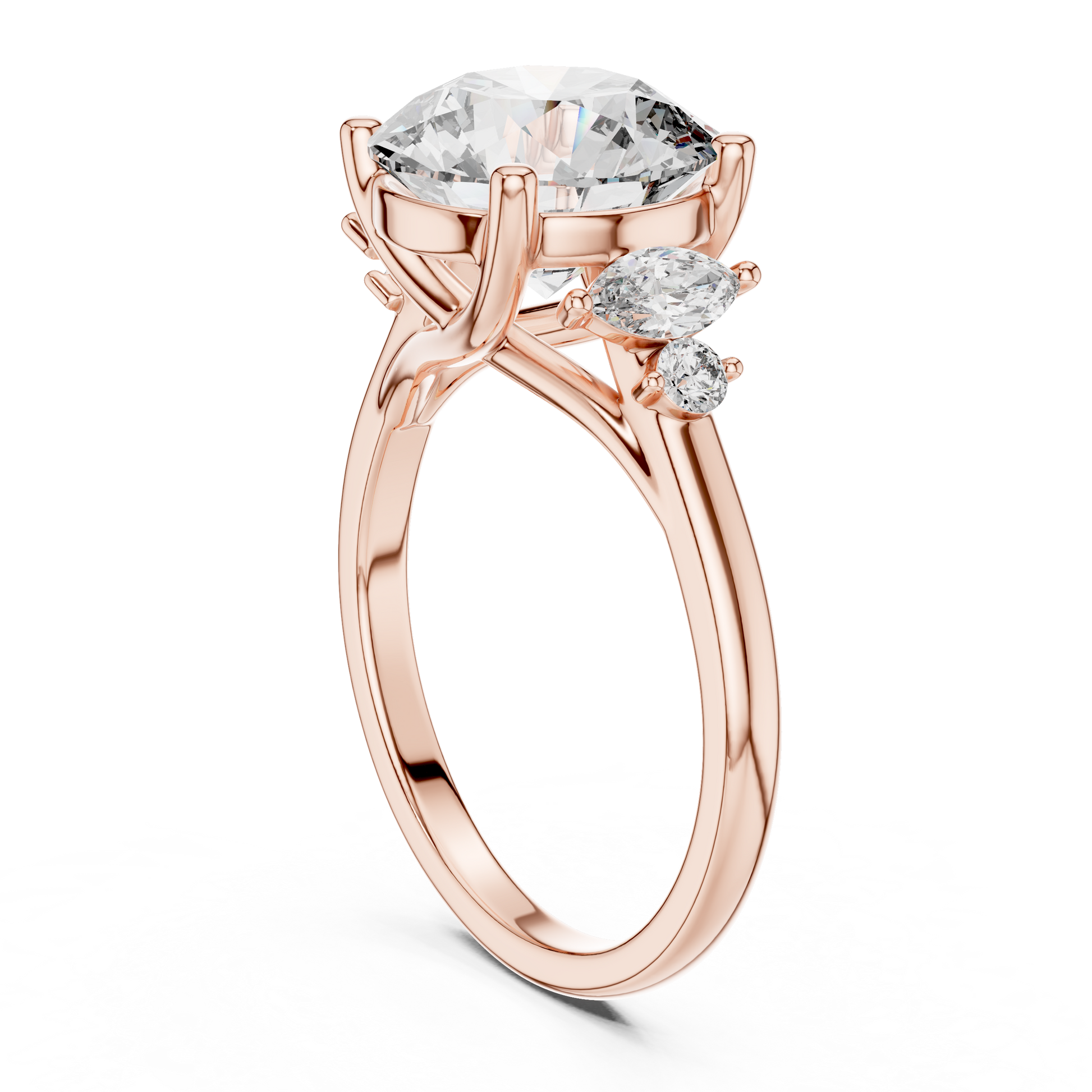 Mixed Shape Lab Grown Diamond Side Stone Ring