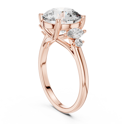 Mixed Shape Lab Grown Diamond Side Stone Ring