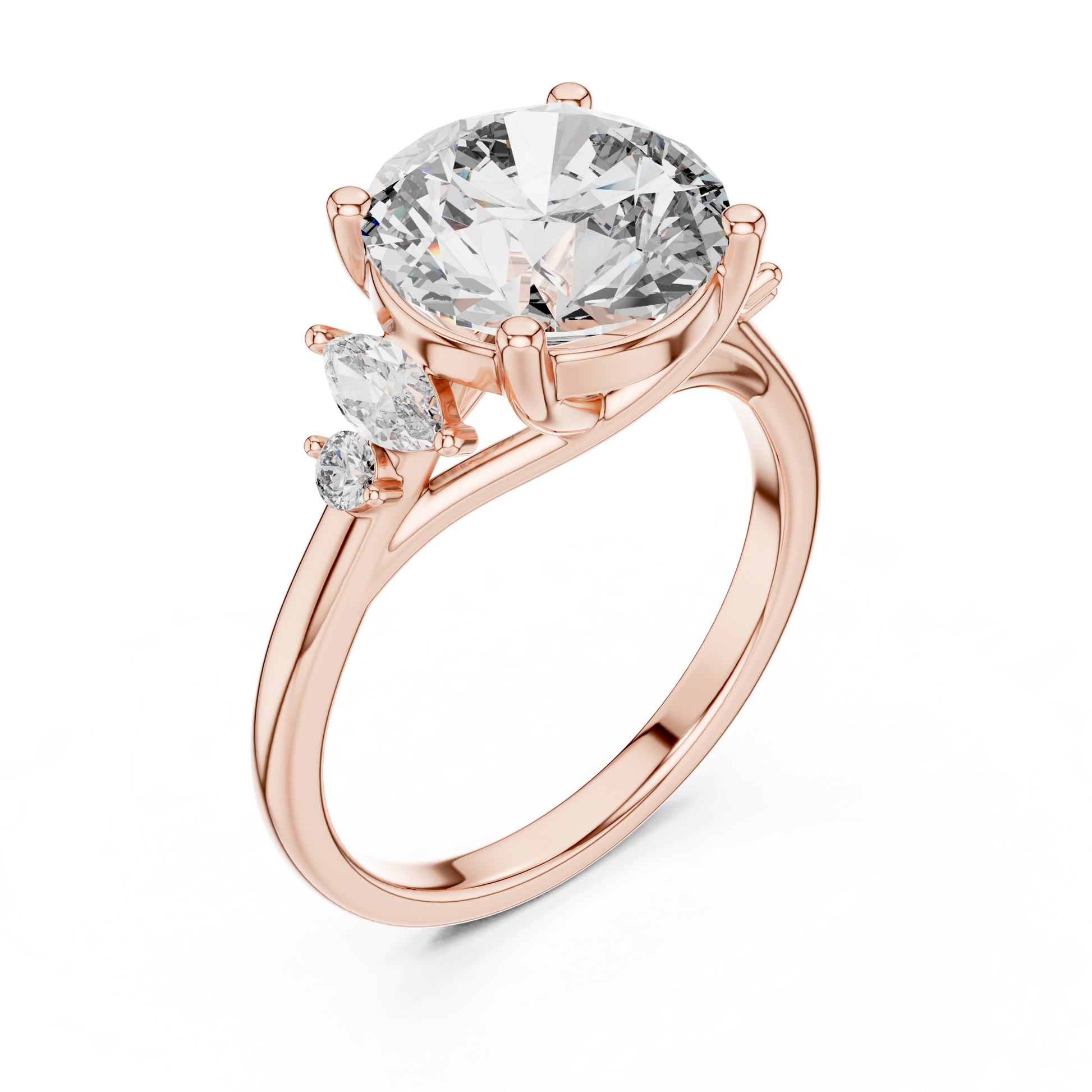 Mixed Shape Lab Grown Diamond Side Stone Ring