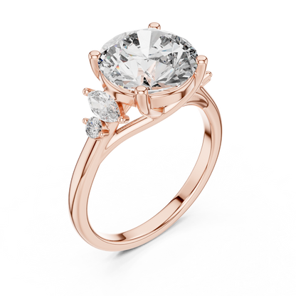 Mixed Shape Lab Grown Diamond Side Stone Ring