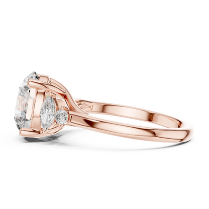 Mixed Shape Lab Grown Diamond Side Stone Ring