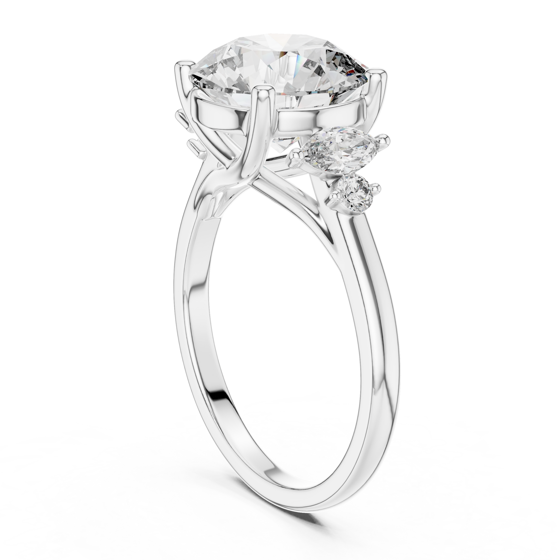 Mixed Shape Lab Grown Diamond Side Stone Ring