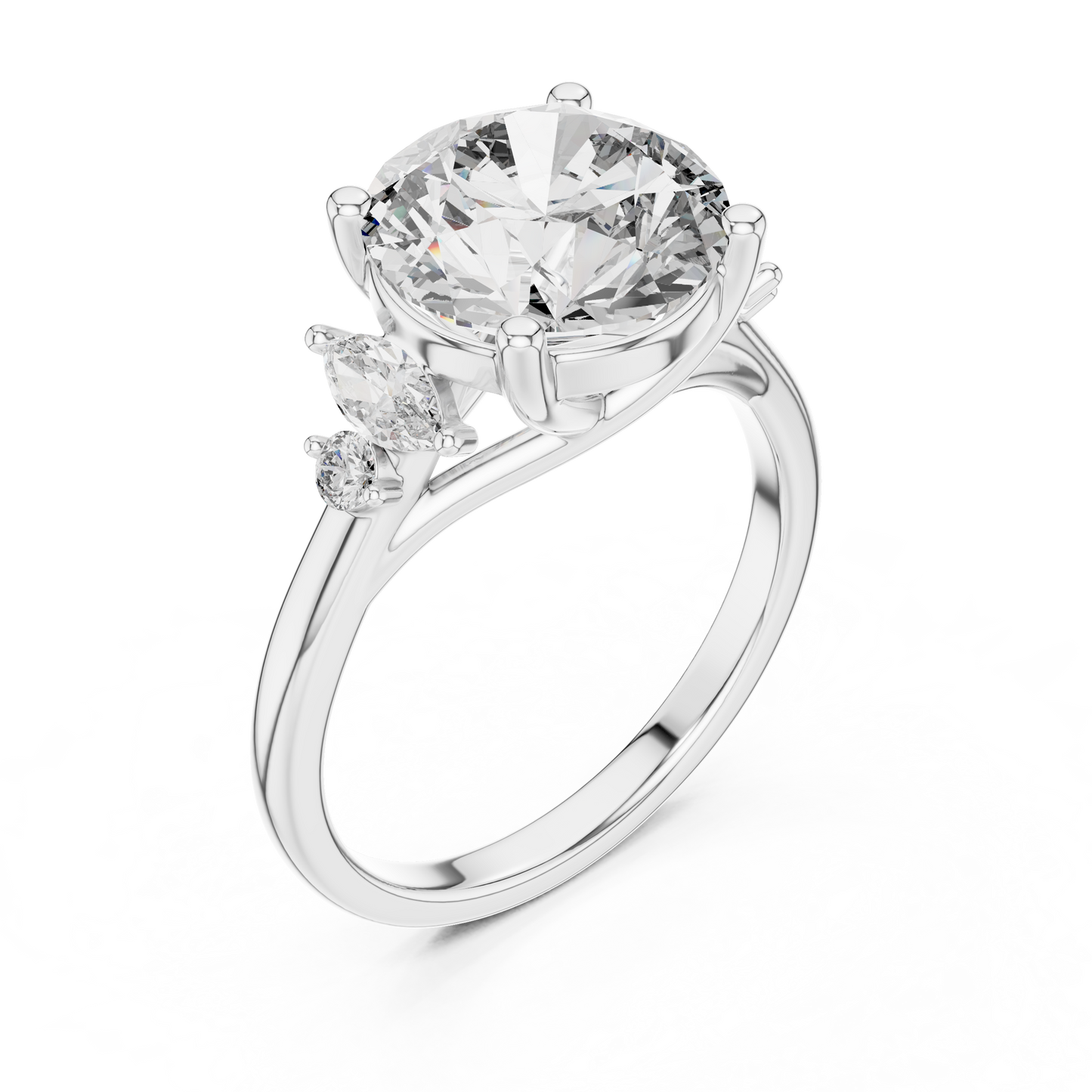 Mixed Shape Lab Grown Diamond Side Stone Ring