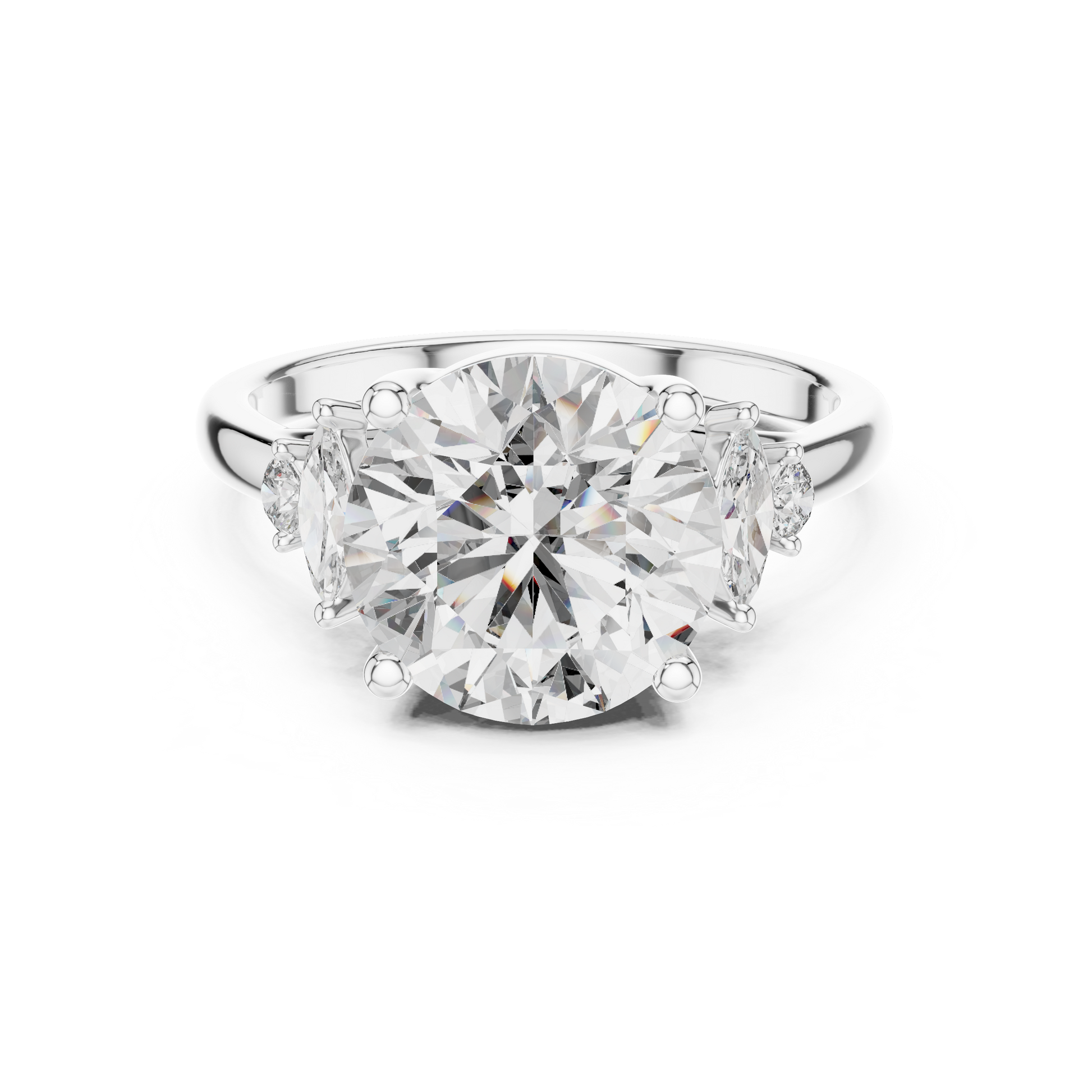 Mixed Shape Lab Grown Diamond Side Stone Ring