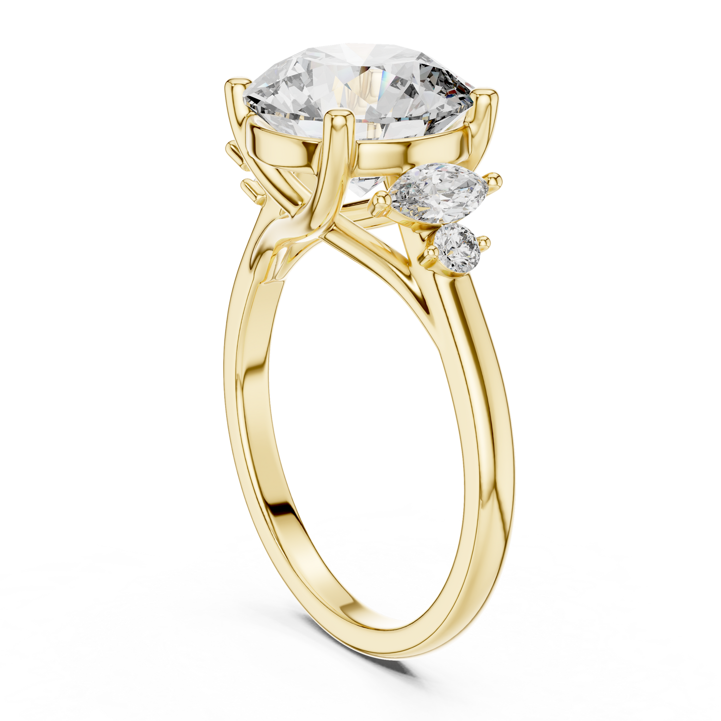 Mixed Shape Lab Grown Diamond Side Stone Ring