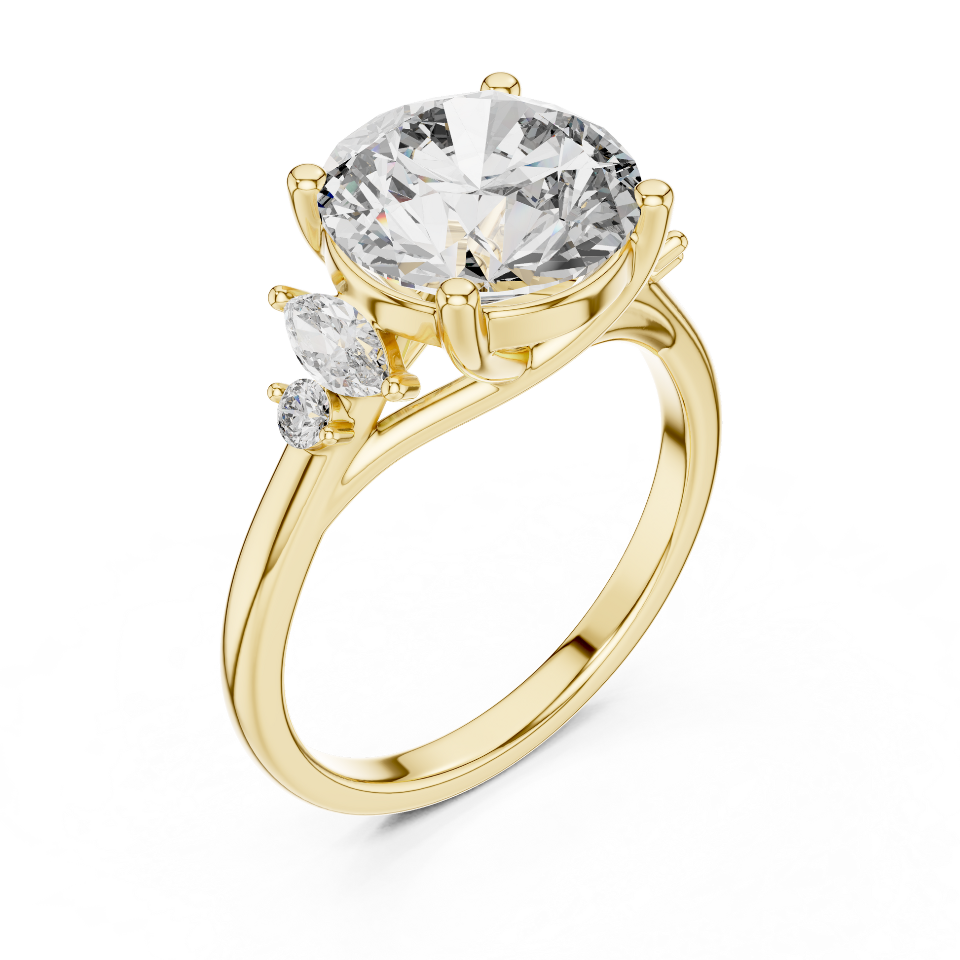 Mixed Shape Lab Grown Diamond Side Stone Ring