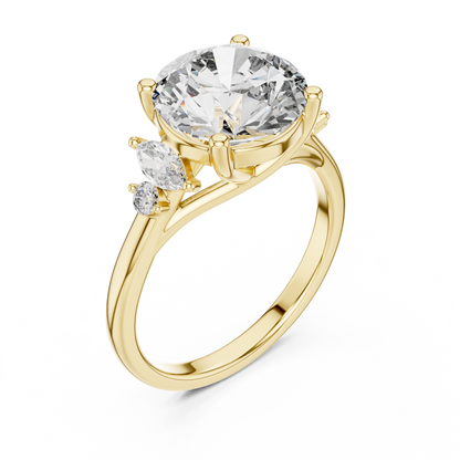 Mixed Shape Lab Grown Diamond Side Stone Ring