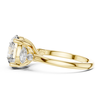 Mixed Shape Lab Grown Diamond Side Stone Ring