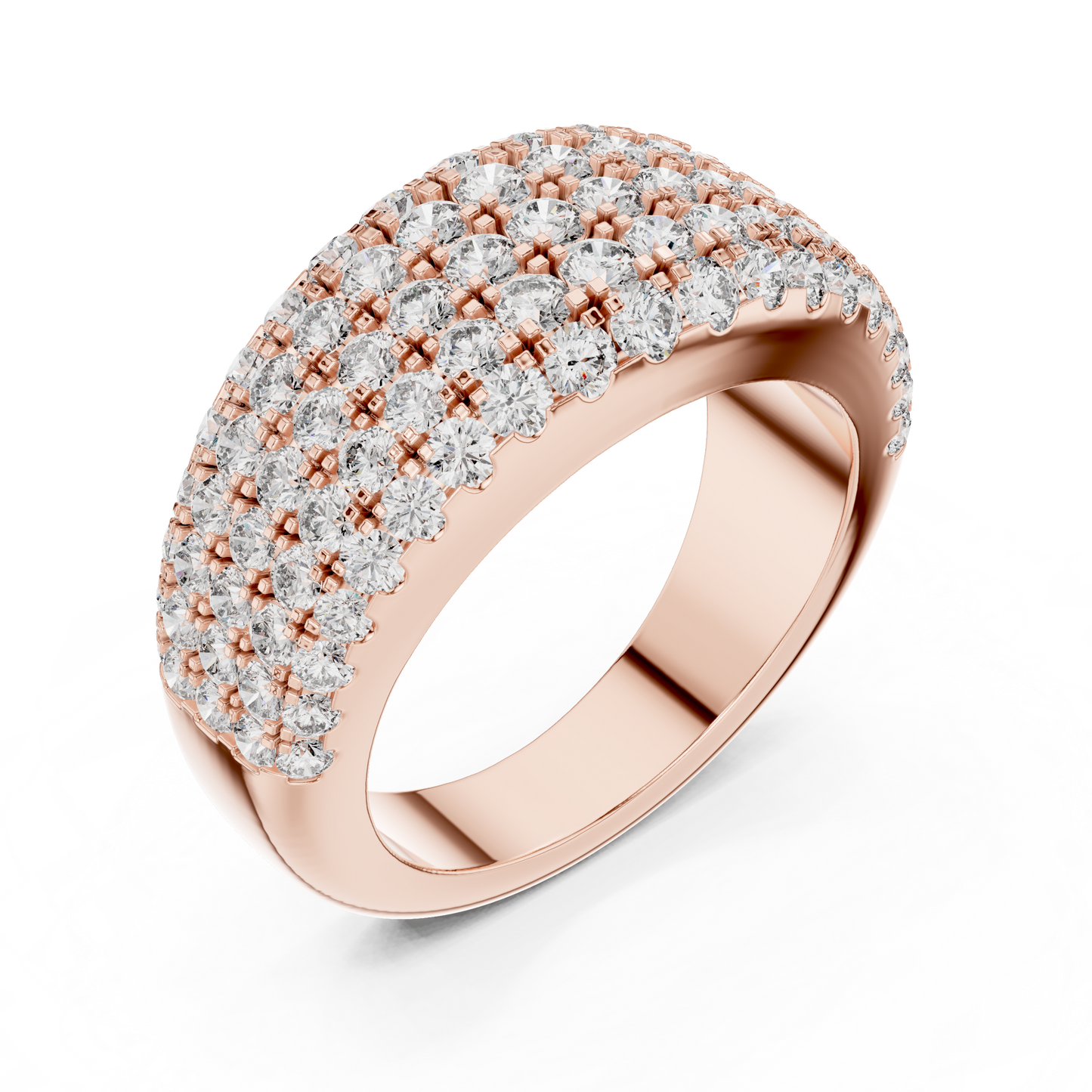 Round Pave Lab Grown Diamond Ring