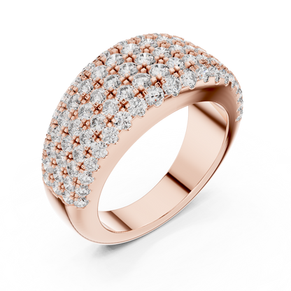 Round Pave Lab Grown Diamond Ring