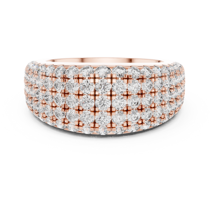 Round Pave Lab Grown Diamond Ring
