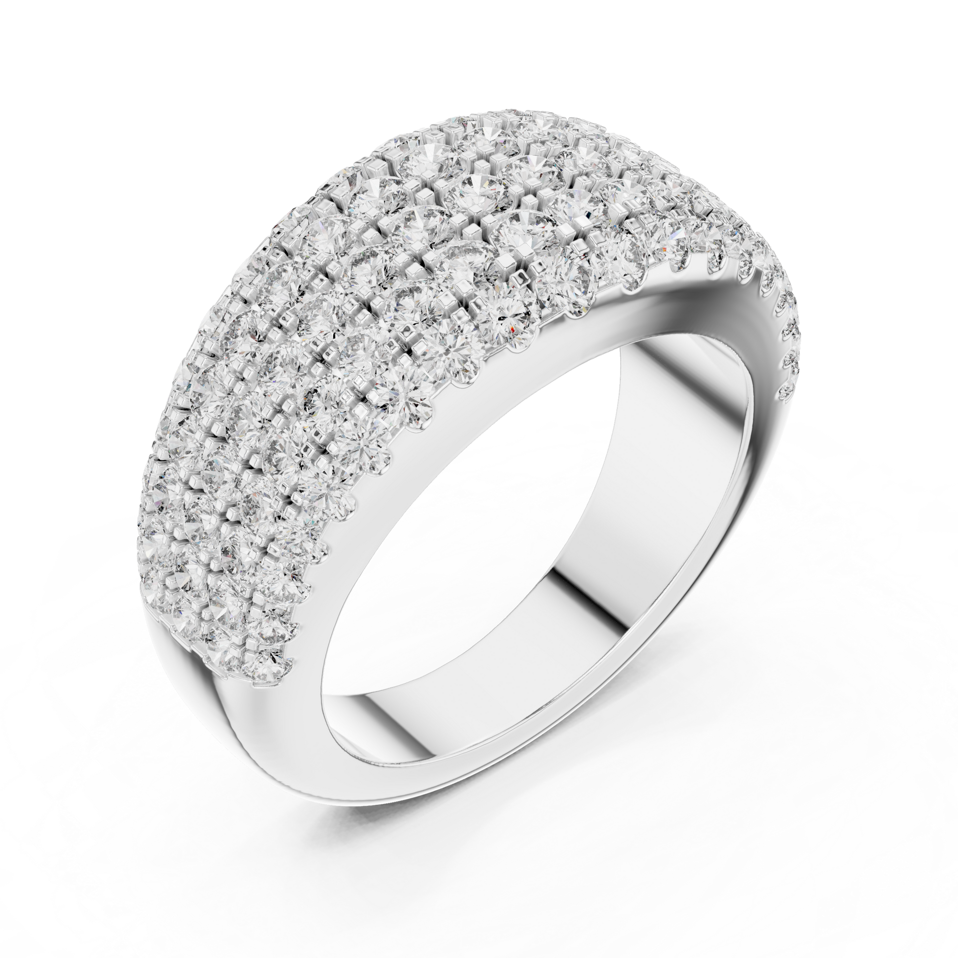 Round Pave Lab Grown Diamond Ring