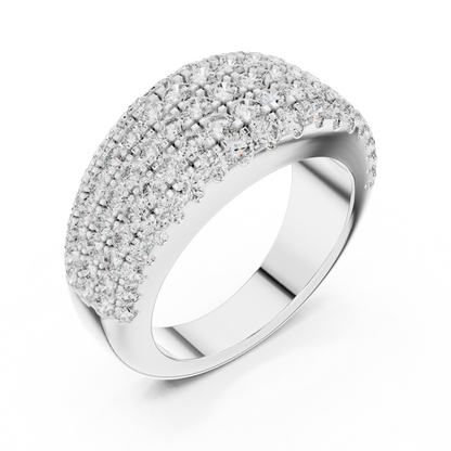 Round Pave Lab Grown Diamond Ring