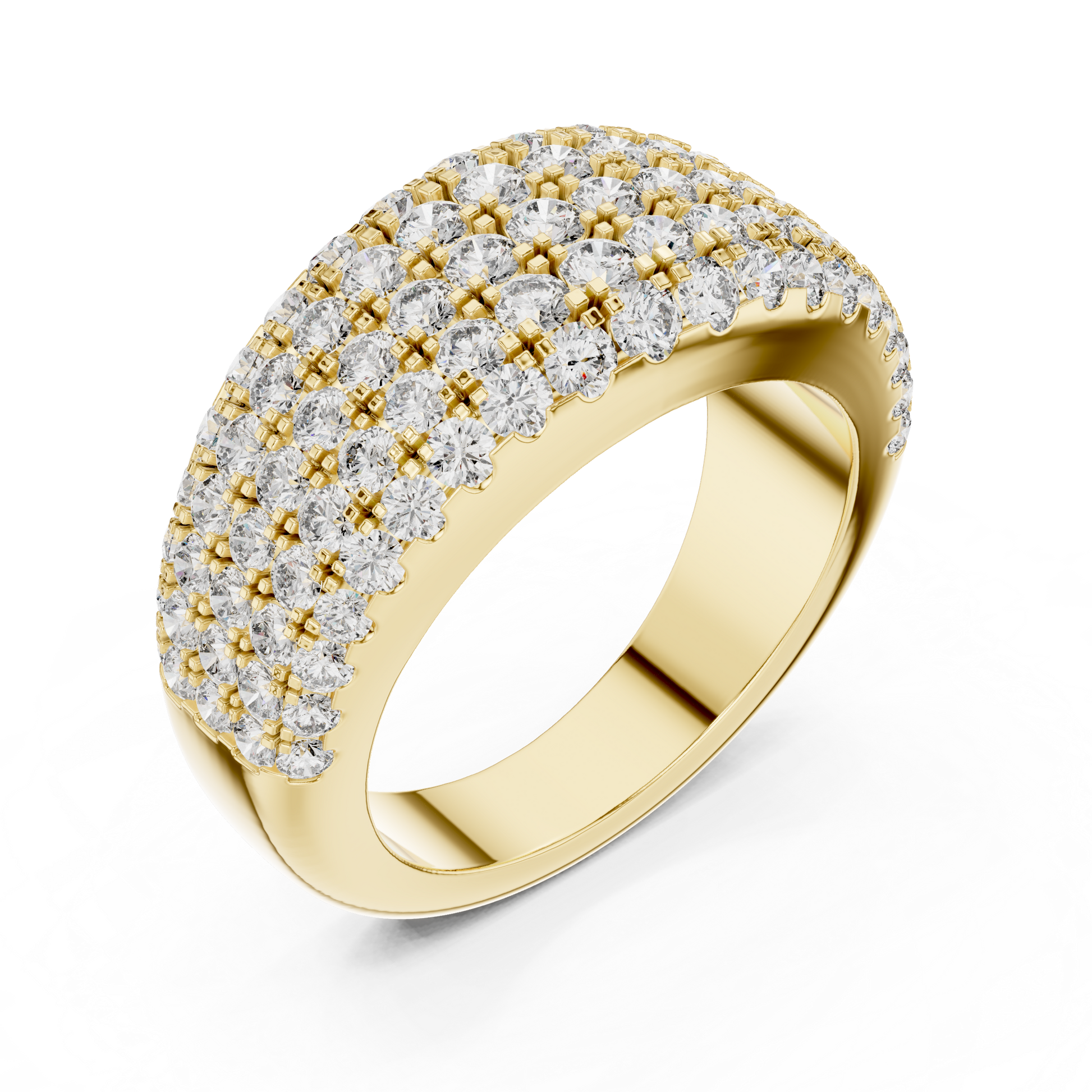 Round Pave Lab Grown Diamond Ring