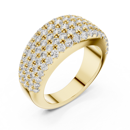 Round Pave Lab Grown Diamond Ring