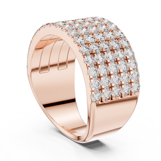 Round Pave Lab Grown Diamond Ring