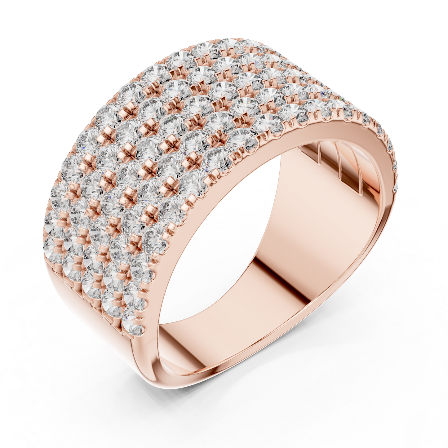 Round Pave Lab Grown Diamond Ring