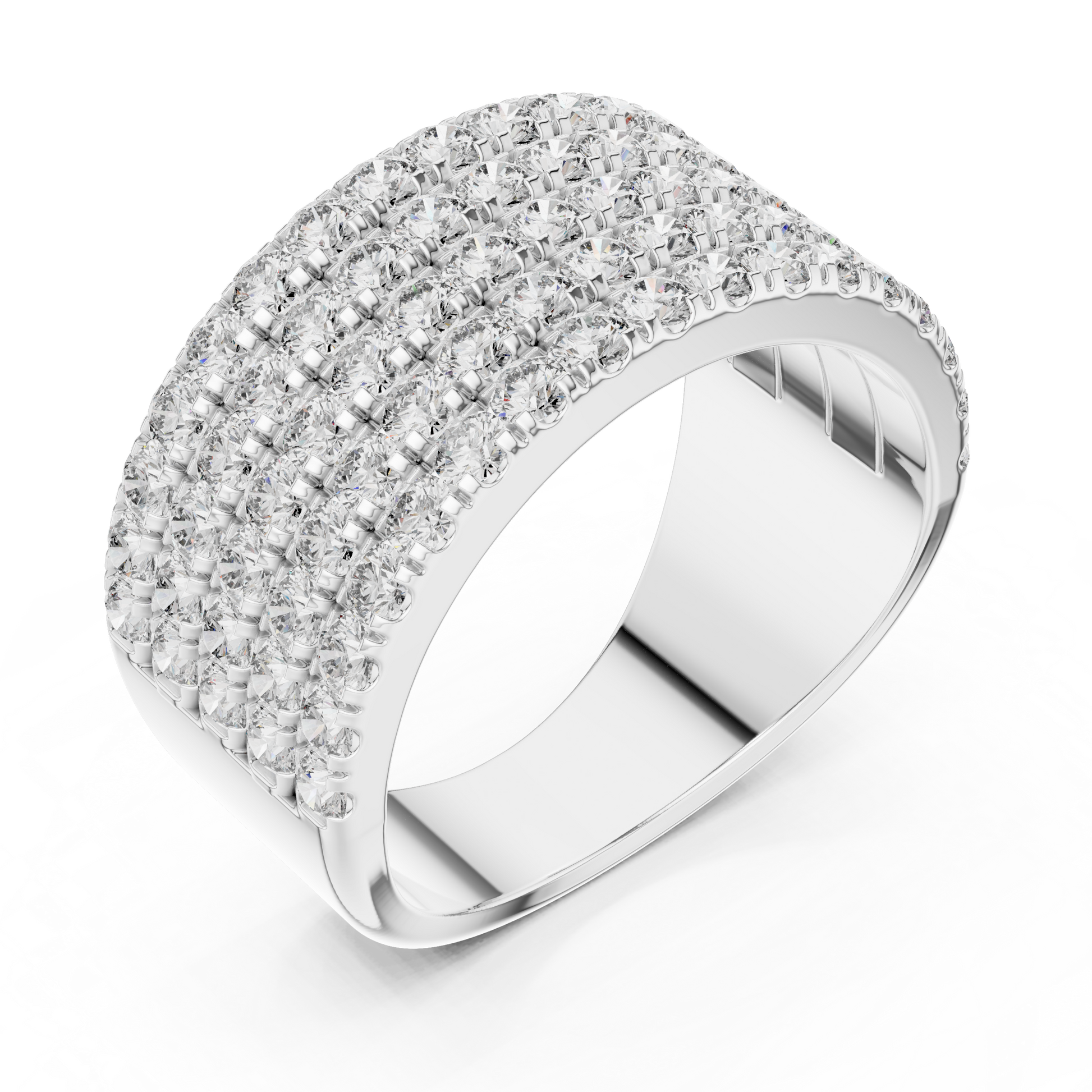 Round Pave Lab Grown Diamond Ring