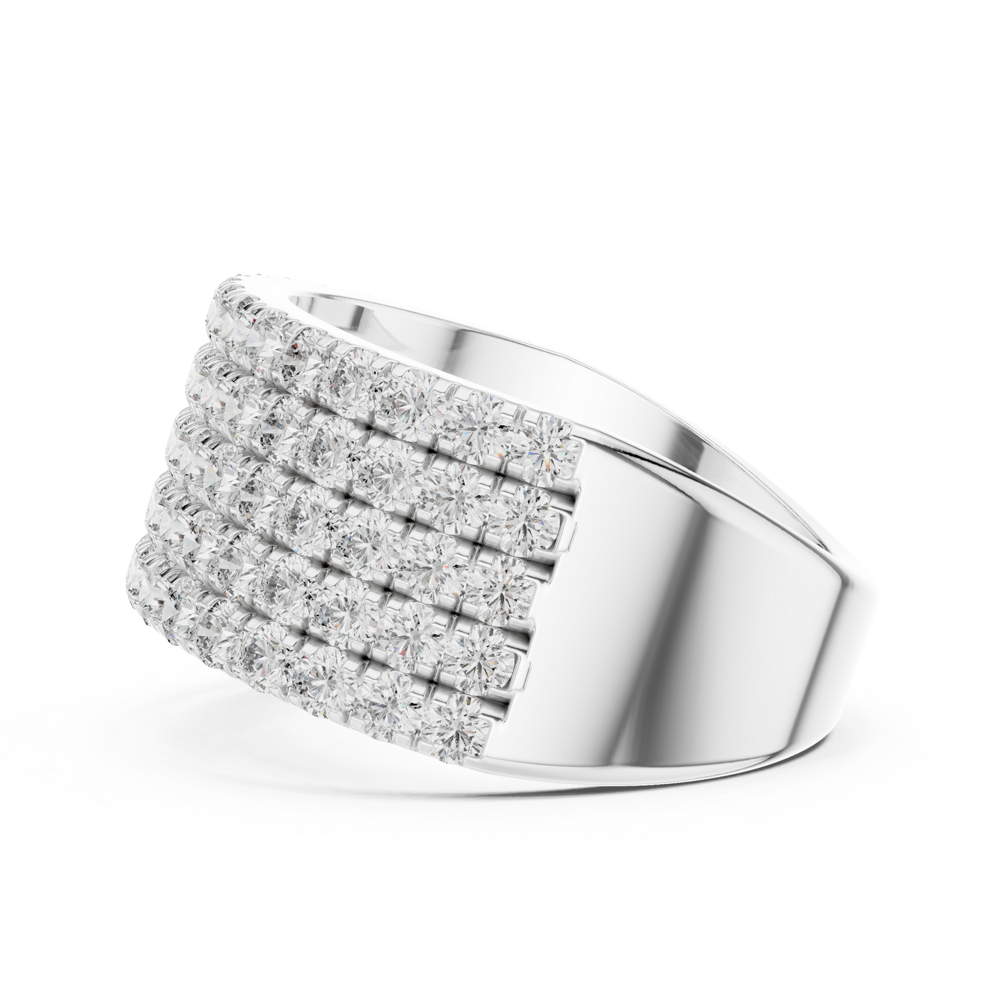 Round Pave Lab Grown Diamond Ring