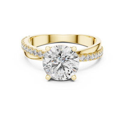 Round Side Stone Lab Grown Diamond Ring