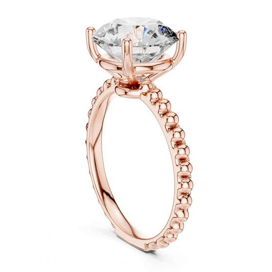 Round Pave Lab Grown Diamond Ring