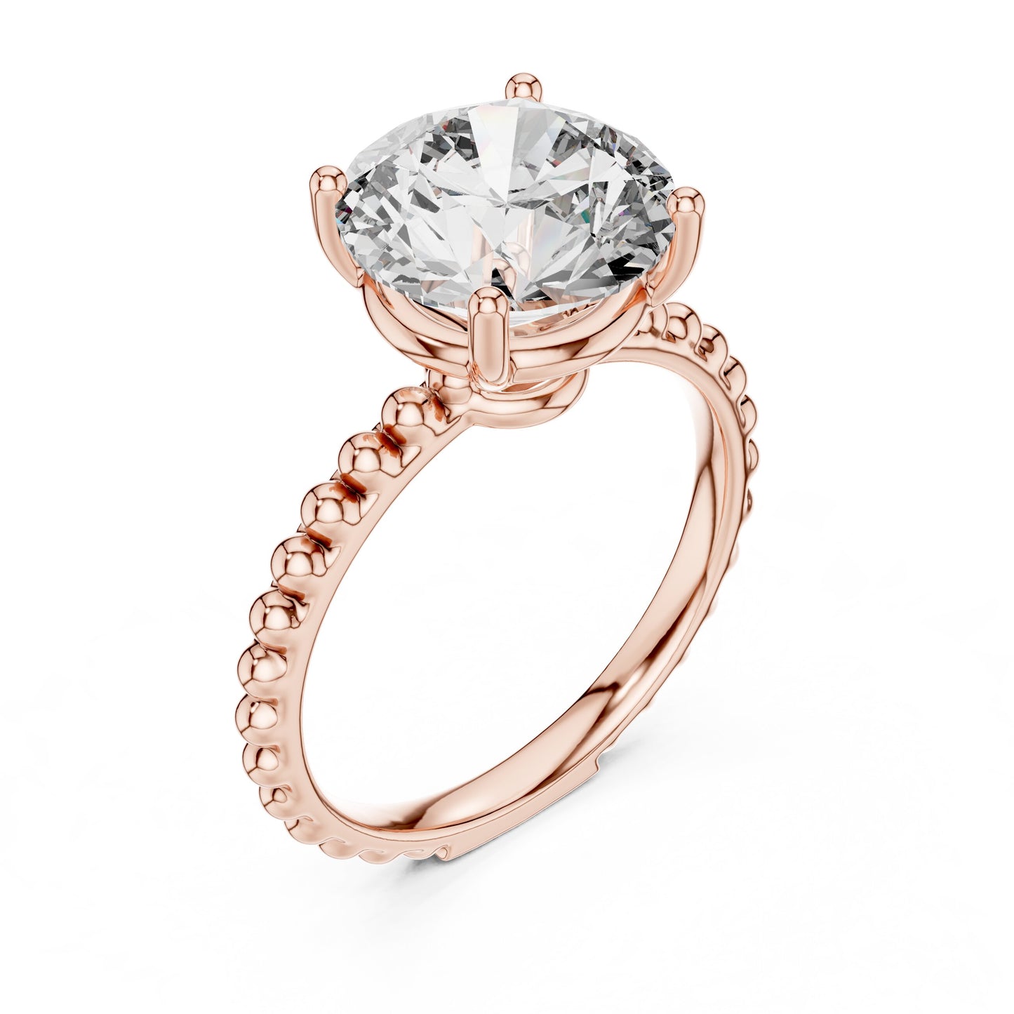 Round Pave Lab Grown Diamond Ring