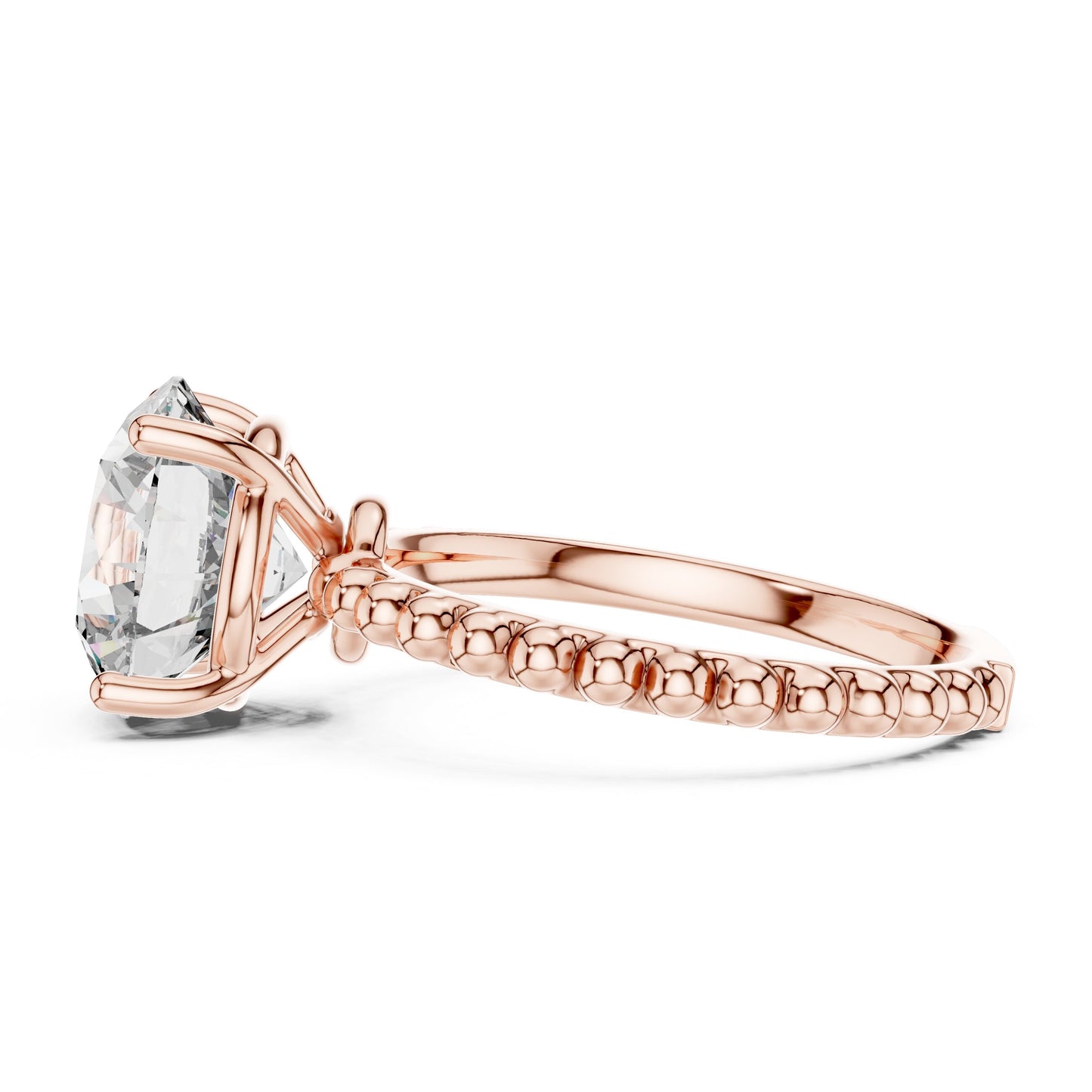 Round Pave Lab Grown Diamond Ring