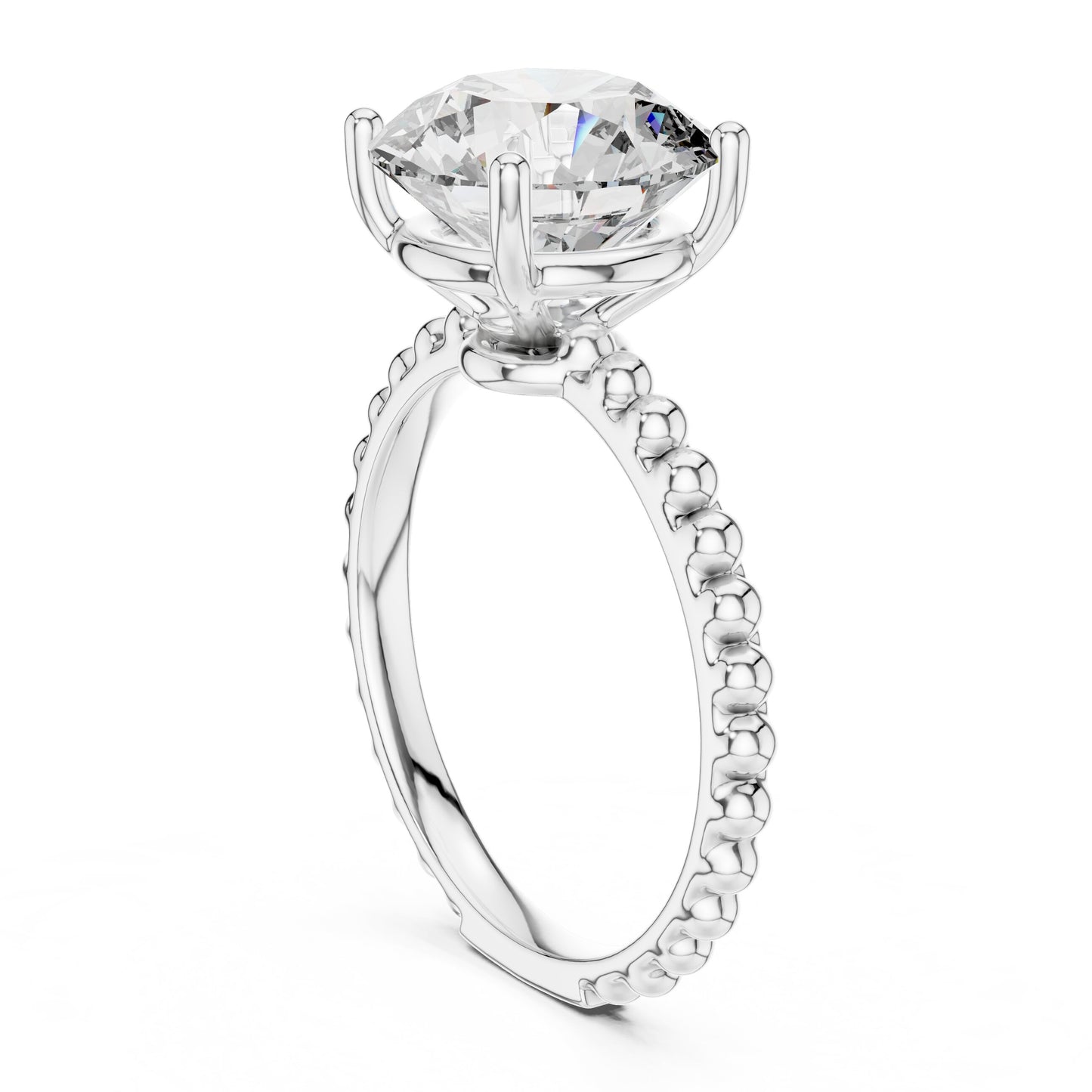 Round Pave Lab Grown Diamond Ring